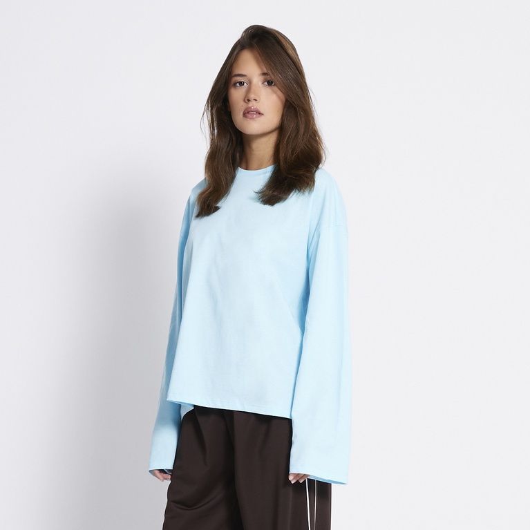 Oversized long sleeve tee "Bree" Turquoise
